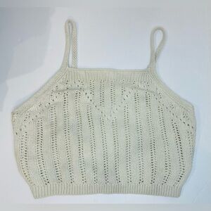 Freshman 1996 Women’s Chic Knit Cream Crop Top Size‎ M